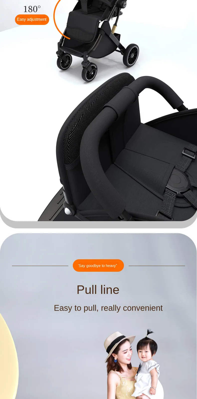 Lightweight baby stroller baby stroller 0 to 3 years Baby stroller with baby comfort Sit and lie multiple child stroller