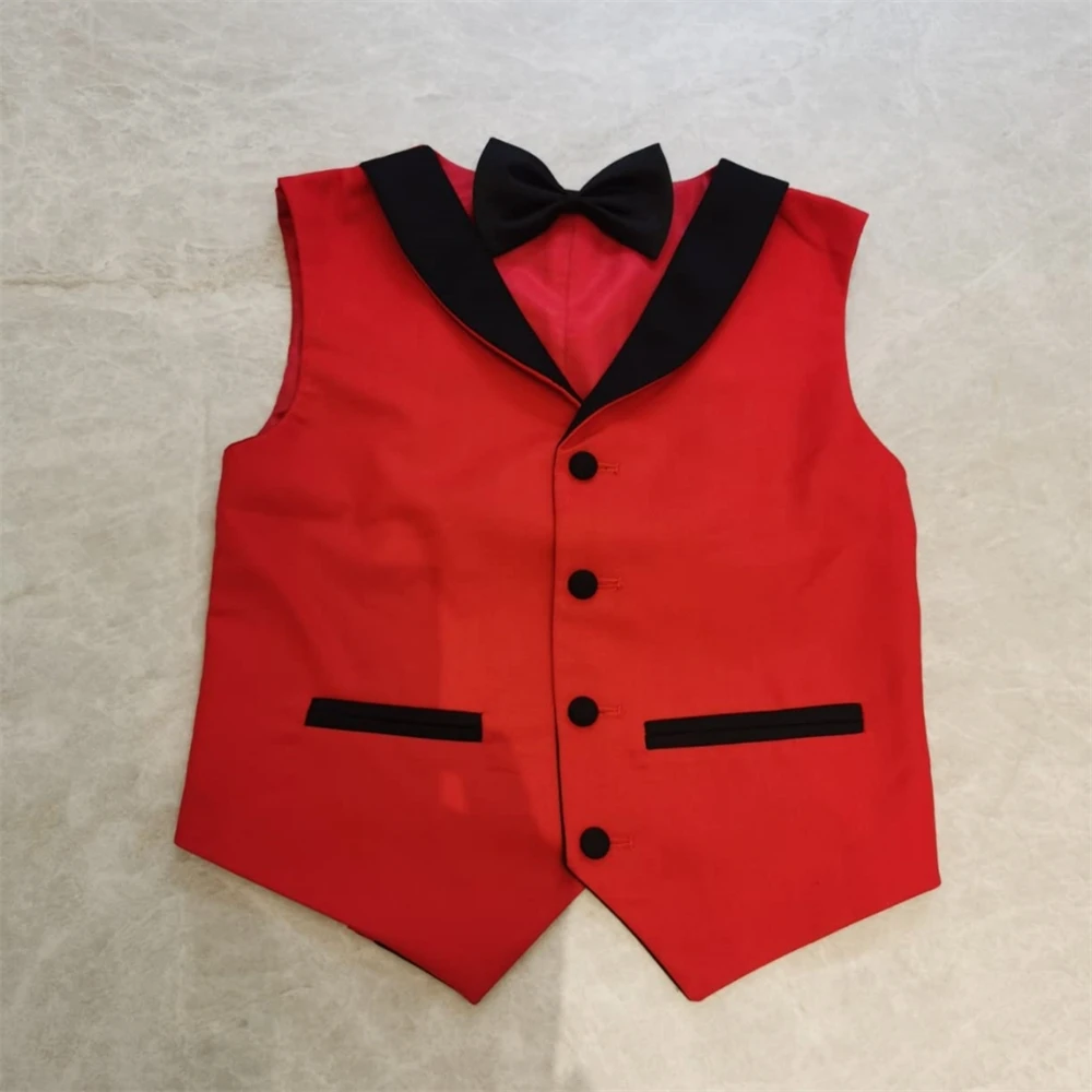 Slim Fit Boy's Suit Set 3 Pieces Tuxedo For Formal Occasion Blazer Vest And Pants Kids Outfit For Wedding Prom School Activities