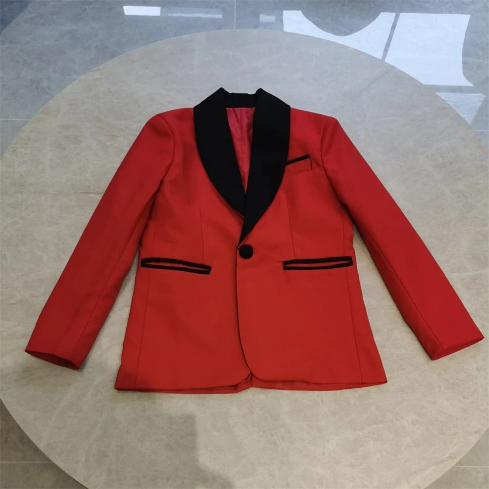 Slim Fit Boy's Suit Set 3 Pieces Tuxedo For Formal Occasion Blazer Vest And Pants Kids Outfit For Wedding Prom School Activities