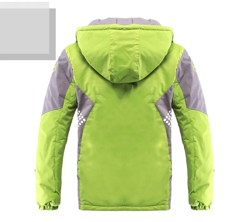 Winter Warm Fleece Padded Thick Child Coat Waterproof Contrast Detachable Hood Zipper Girls Boys Jackets Kids Outfits 3-12 Years