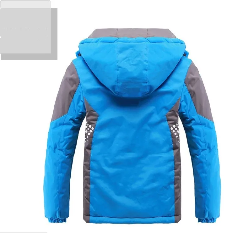 Winter Warm Fleece Padded Thick Child Coat Waterproof Contrast Detachable Hood Zipper Girls Boys Jackets Kids Outfits 3-12 Years