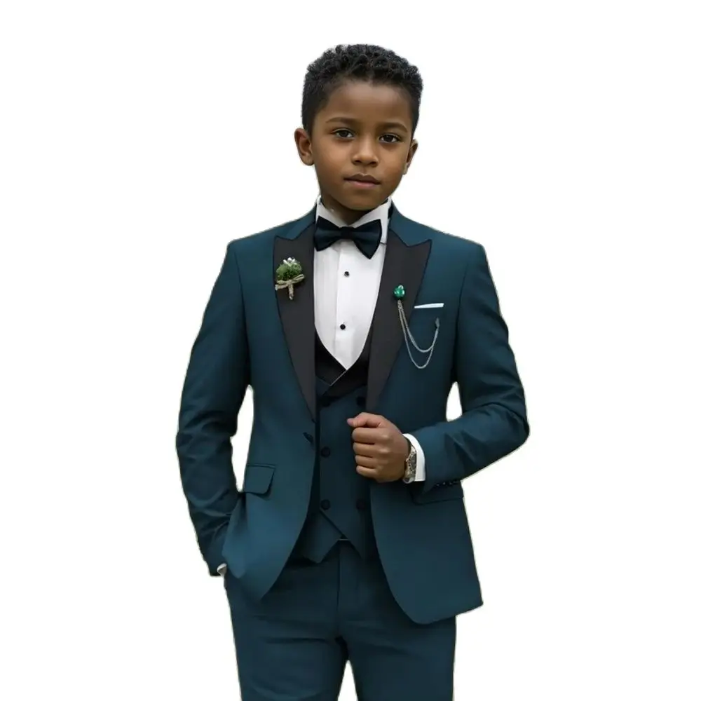 Formal Boys Slim Fit Suits Ring Bearer Outfit Kids Wedding Dress Clothes Fast Delivery Child 4 Pieces Set For Piano Performance