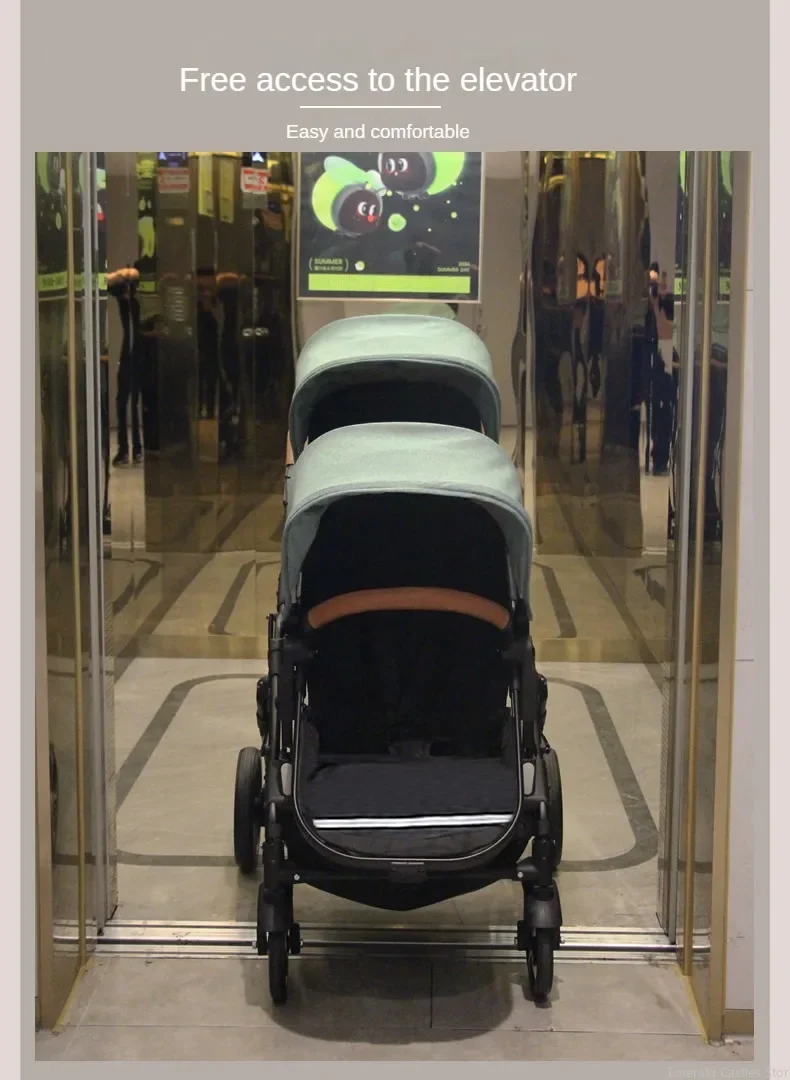 EU STOCK NEW Twins Baby Stroller Can Sit and Lie Double Stroller Shock Absorber Foldable Child Stroller FreeShipping Foldable