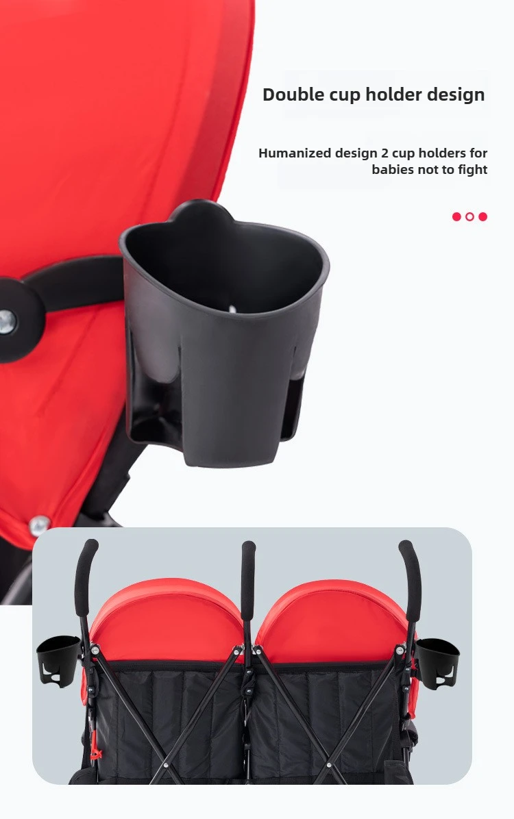 Twin Baby Stroller Lightweight Double Folding Stroller Foldable, Five-point Safety Belt, Safe and Stable