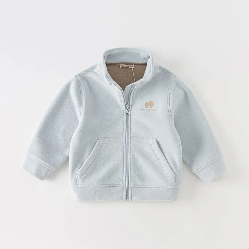 Dave Bella Children Girl's Boy's Autumn Fashion Casual Fleece Coat Tops Cardigan Antistatic Outerwear Outdoor DB4237540
