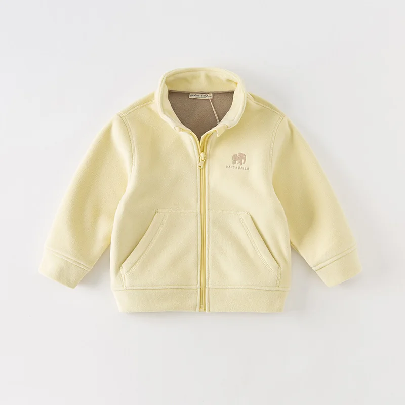 Dave Bella Children Girl's Boy's Autumn Fashion Casual Fleece Coat Tops Cardigan Antistatic Outerwear Outdoor DB4237540