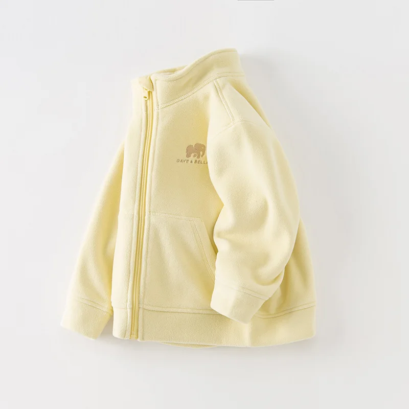 Dave Bella Children Girl's Boy's Autumn Fashion Casual Fleece Coat Tops Cardigan Antistatic Outerwear Outdoor DB4237540