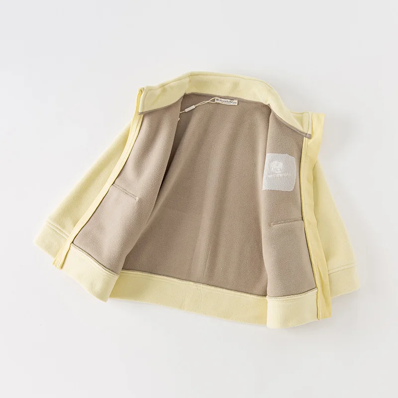 Dave Bella Children Girl's Boy's Autumn Fashion Casual Fleece Coat Tops Cardigan Antistatic Outerwear Outdoor DB4237540