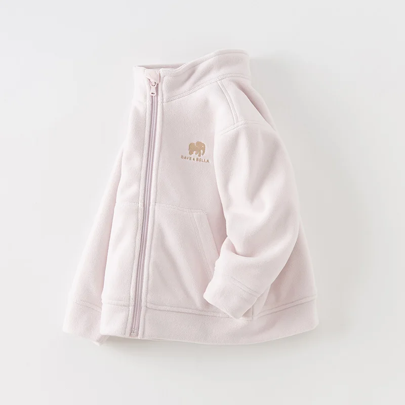 Dave Bella Children Girl's Boy's Autumn Fashion Casual Fleece Coat Tops Cardigan Antistatic Outerwear Outdoor DB4237540