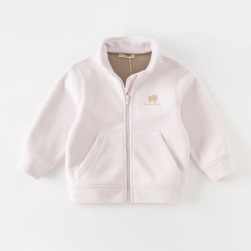 Dave Bella Children Girl's Boy's Autumn Fashion Casual Fleece Coat Tops Cardigan Antistatic Outerwear Outdoor DB4237540
