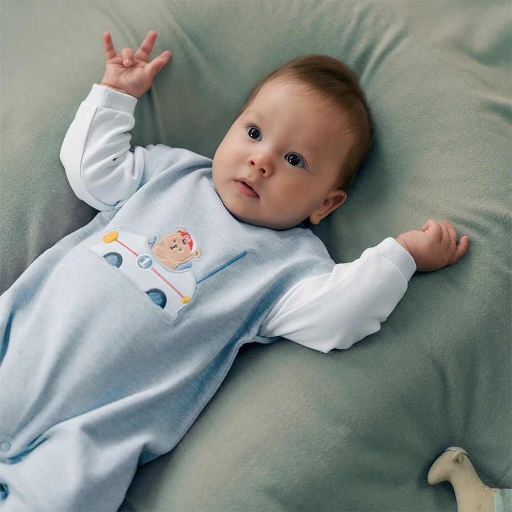 Dave Bella Baby Jumpsuit Boys Autumn Spring Romper Gentle Long Sleeve Cotton 3-24 Monthes Newborn Creeper DB3252953