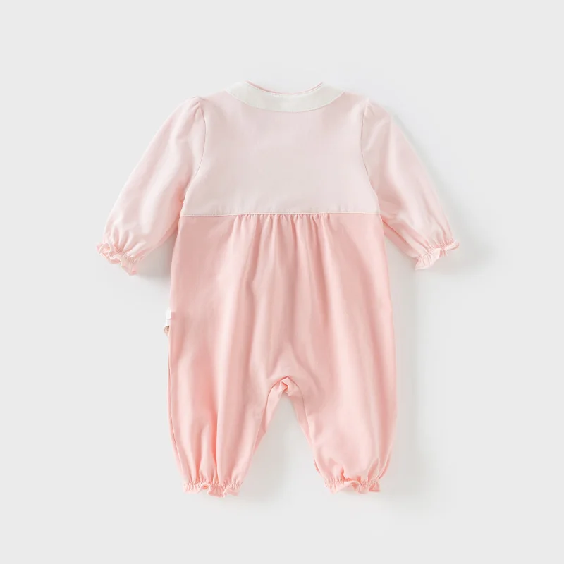 Dave Bella Newborn Baby Jumpsuit Creeper 2025 Spring Girl's Romper Casual Cotton Floral Comfortable Cute Sweet Gentle DB1250681