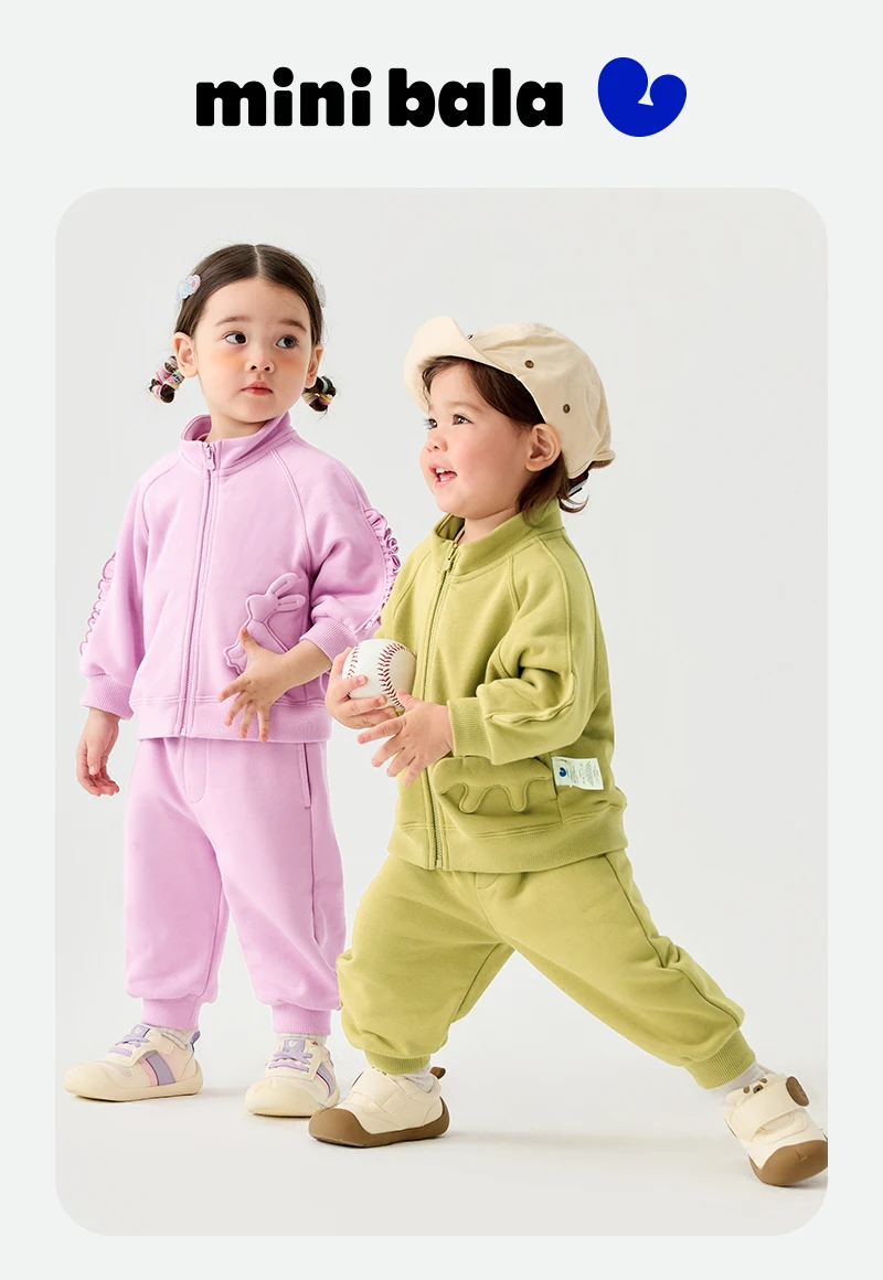 Mini Bala Unisex Kids Long Sleeve Set 2025 Baby Stylish Sweatshirt Spring