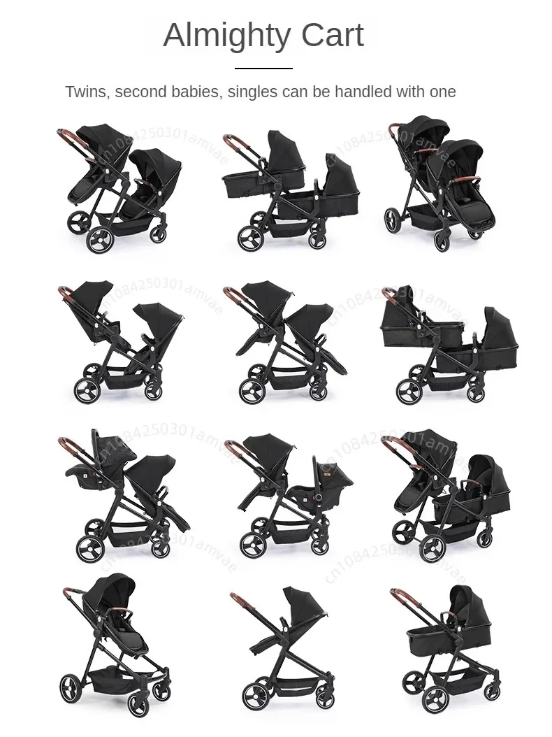 NEW 2in1 Baby stroller Multi functional twins double stroller for 2 kids baby carriage, portable stroller can be boarded