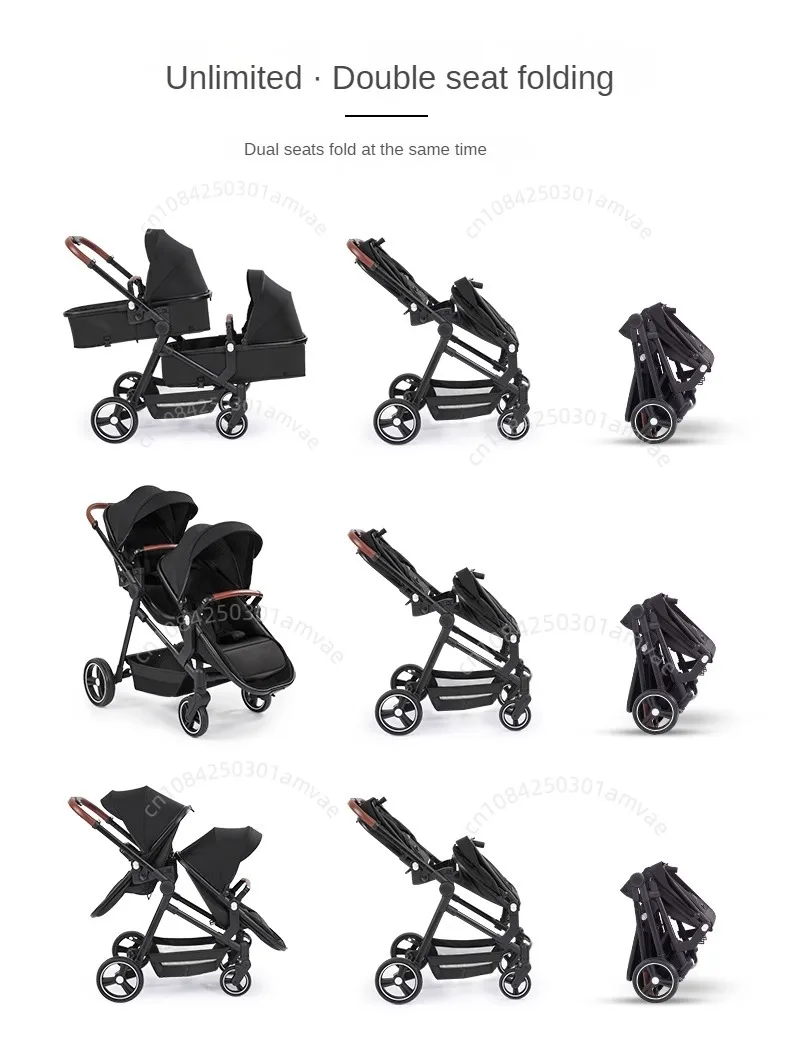 NEW 2in1 Baby stroller Multi functional twins double stroller for 2 kids baby carriage, portable stroller can be boarded