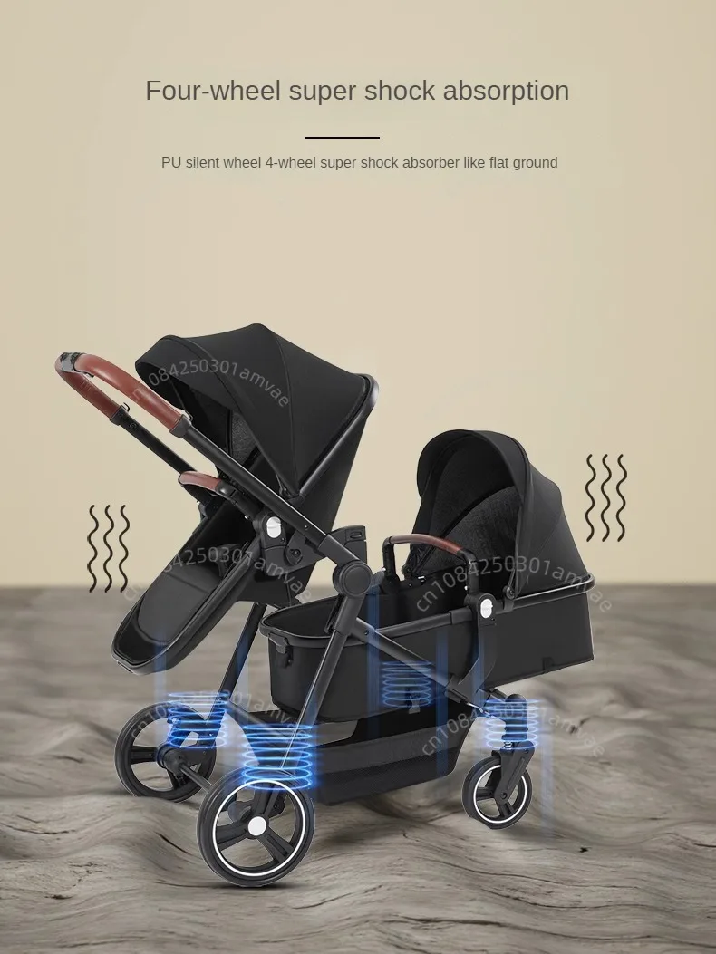 NEW 2in1 Baby stroller Multi functional twins double stroller for 2 kids baby carriage, portable stroller can be boarded