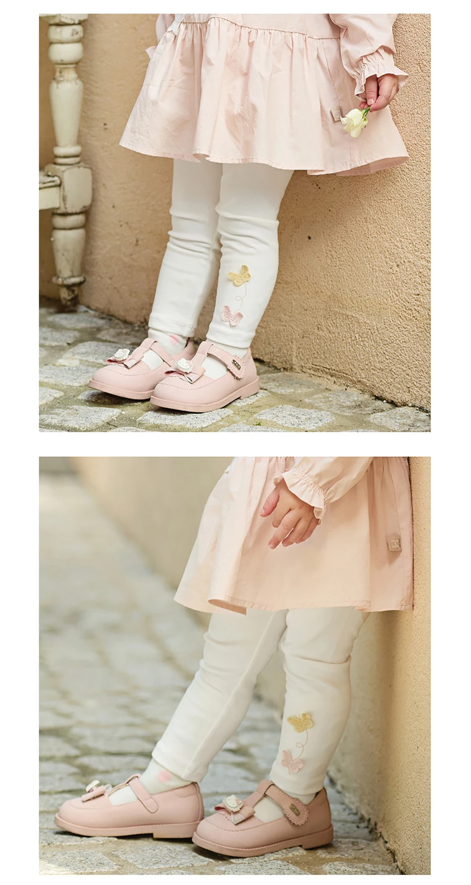 Dave Bella Children Leggings Spring Autumn Girls Fashion Lace Pant Butterfly Baby Elastic Casual Trousers Kids Clothes DB1260247