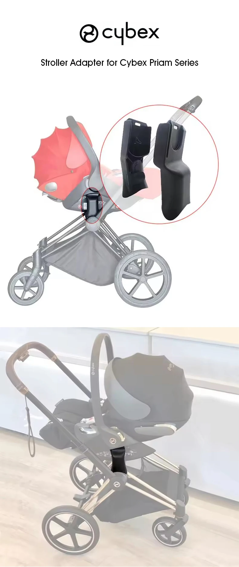 Buggy Adapter for Cybex Priam Mios Melio Eezy Balios S Aton Cloud Q/Z Baby Basket Kinderwagen Converter Stroller Accessories