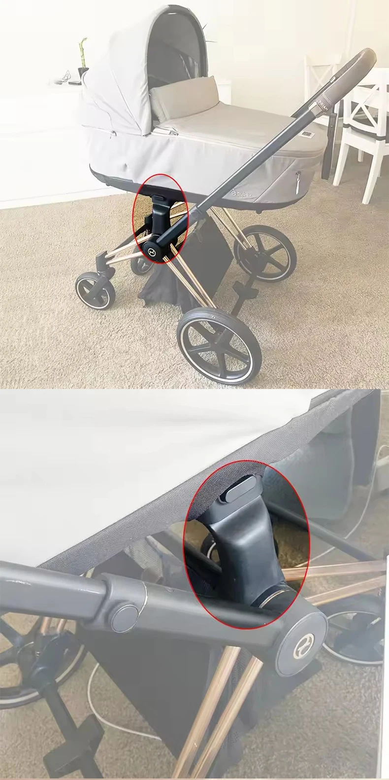 Buggy Adapter for Cybex Priam Mios Melio Eezy Balios S Aton Cloud Q/Z Baby Basket Kinderwagen Converter Stroller Accessories