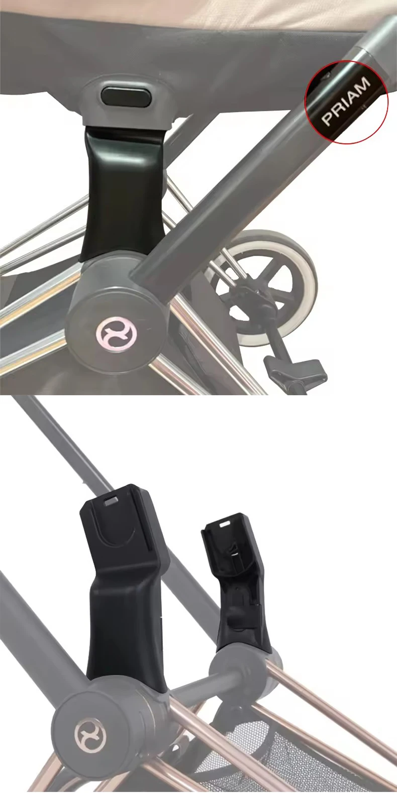 Buggy Adapter for Cybex Priam Mios Melio Eezy Balios S Aton Cloud Q/Z Baby Basket Kinderwagen Converter Stroller Accessories