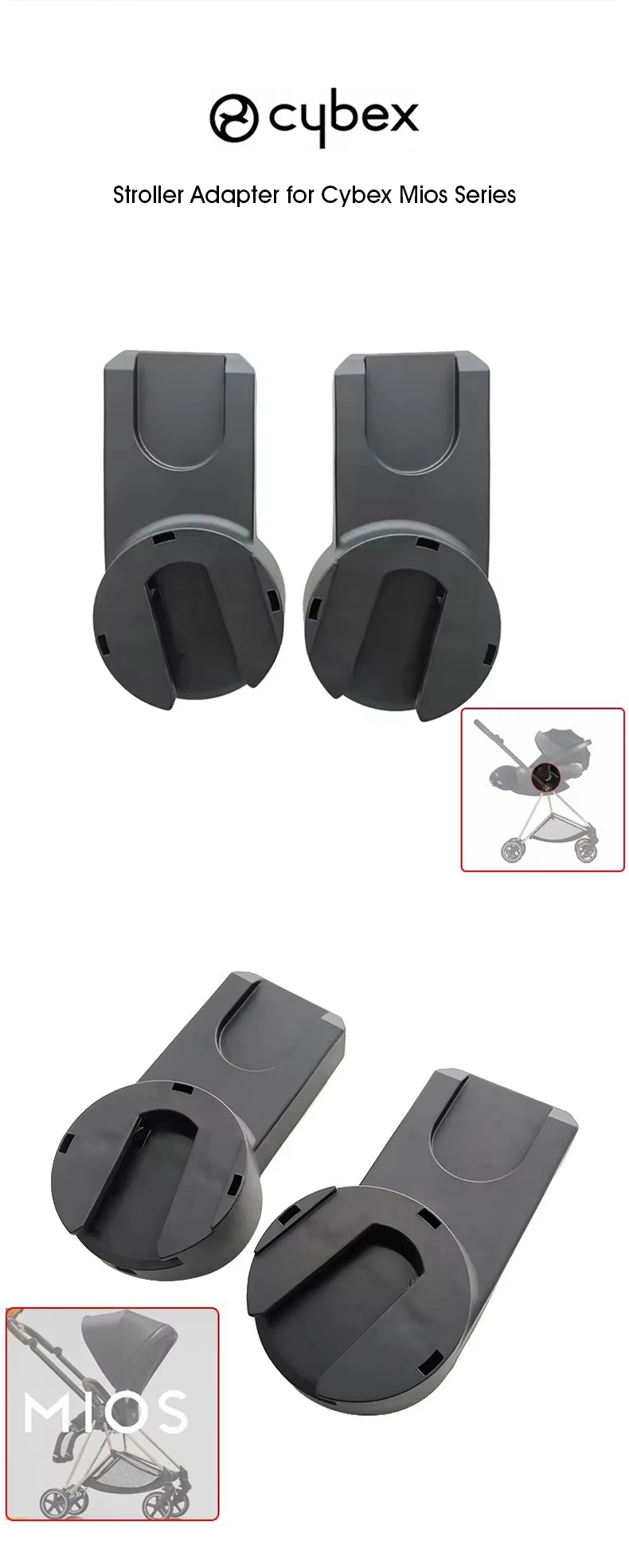 Buggy Adapter for Cybex Priam Mios Melio Eezy Balios S Aton Cloud Q/Z Baby Basket Kinderwagen Converter Stroller Accessories