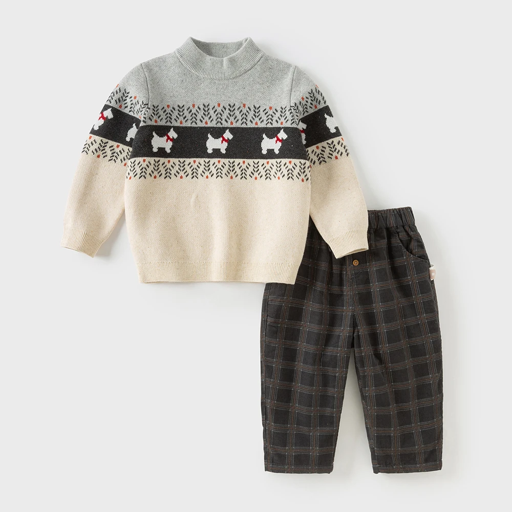 Dave Bella Autumn Spring Pullover Sweater for Winter Boys Knitted Sweater Children Outerwear Coat Kids Clothes DB4254382