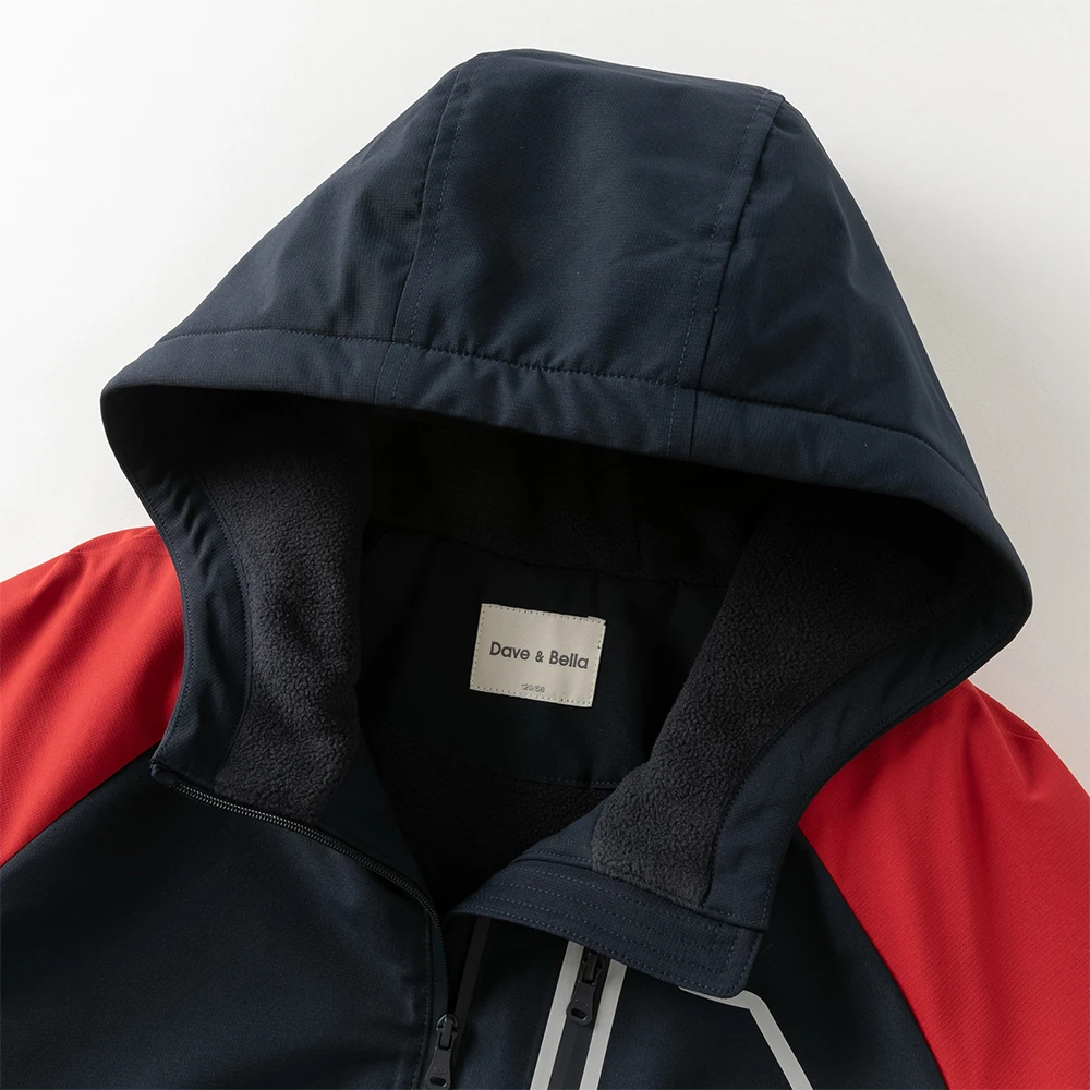Dave Bella Boys Winter Autumn Warm Windproof Jacket Children Waterproof Hoodie Polar Fleece Outerwear Kids Clothing DK4254673