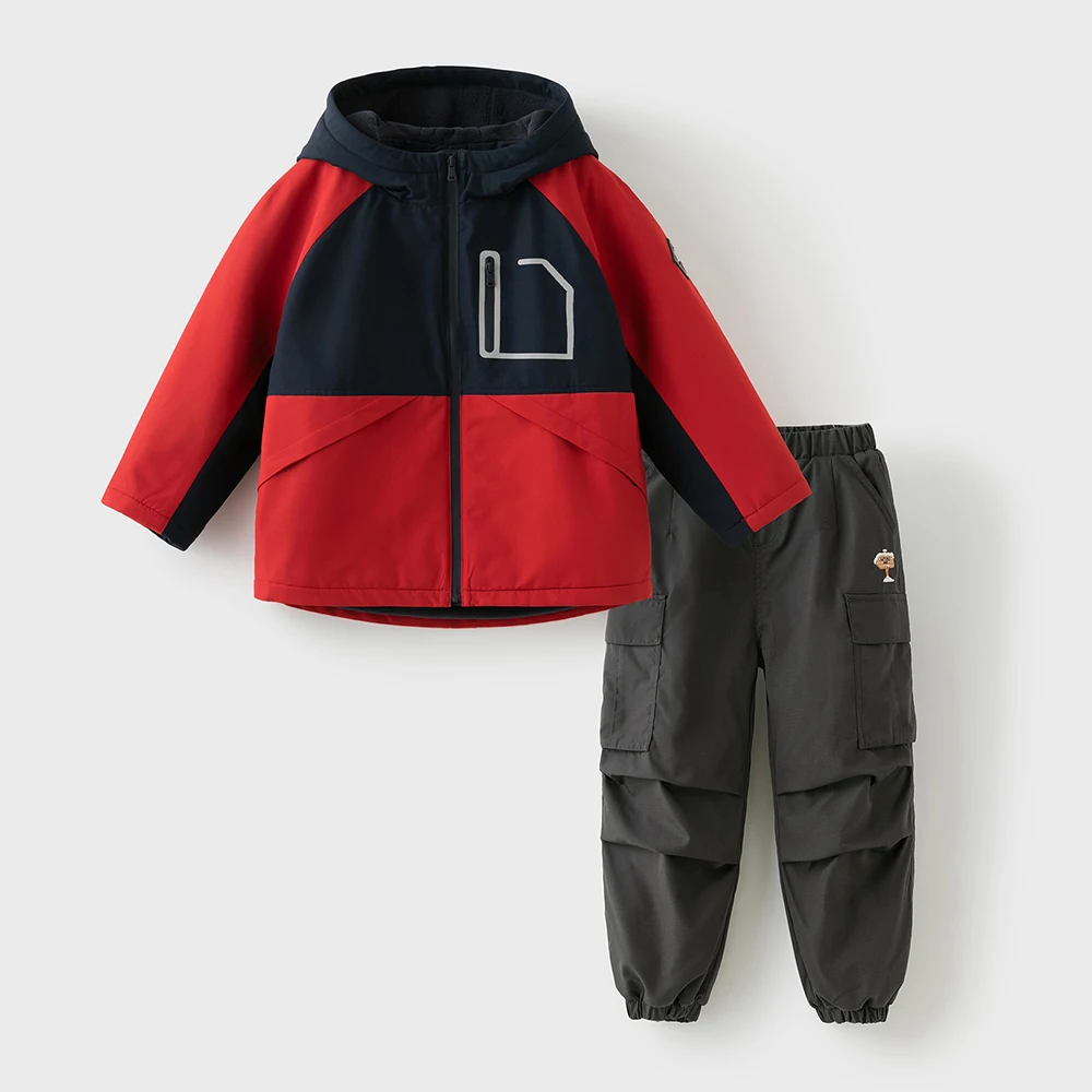 Dave Bella Boys Winter Autumn Warm Windproof Jacket Children Waterproof Hoodie Polar Fleece Outerwear Kids Clothing DK4254673
