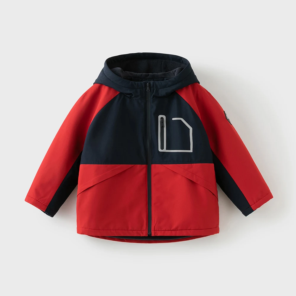 Dave Bella Boys Winter Autumn Warm Windproof Jacket Children Waterproof Hoodie Polar Fleece Outerwear Kids Clothing DK4254673