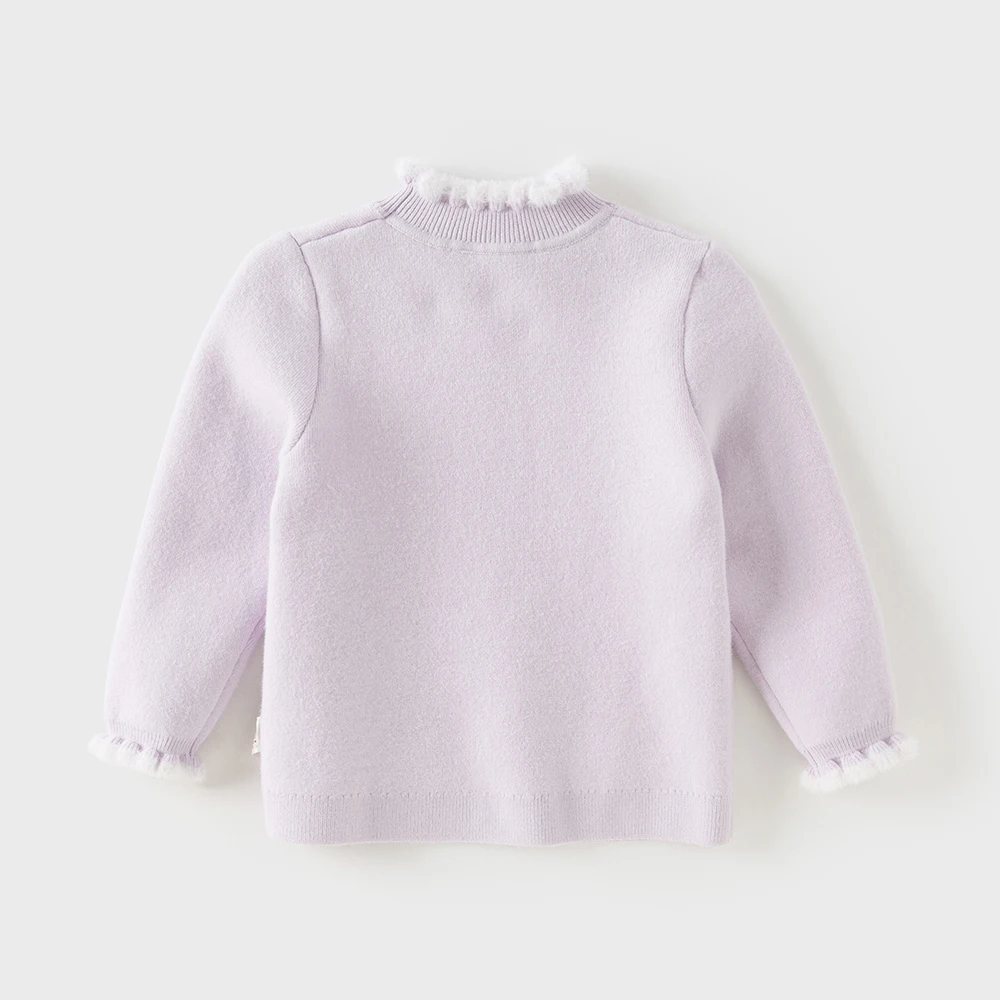 Dave Bella Girls Knitted Sweater Autumn Winter Warmth Children Plush Soft Pullover Fashion Top Outerwear Kids Clothing DB4253989