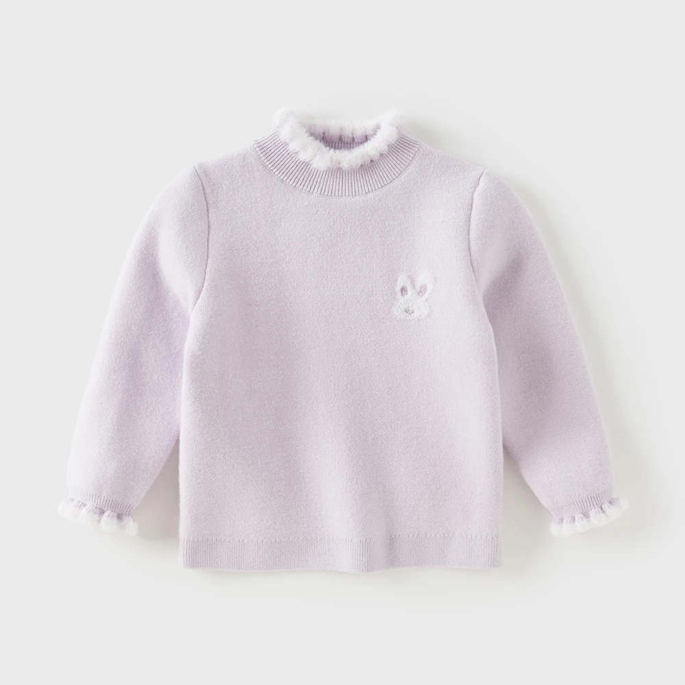 Dave Bella Girls Knitted Sweater Autumn Winter Warmth Children Plush Soft Pullover Fashion Top Outerwear Kids Clothing DB4253989
