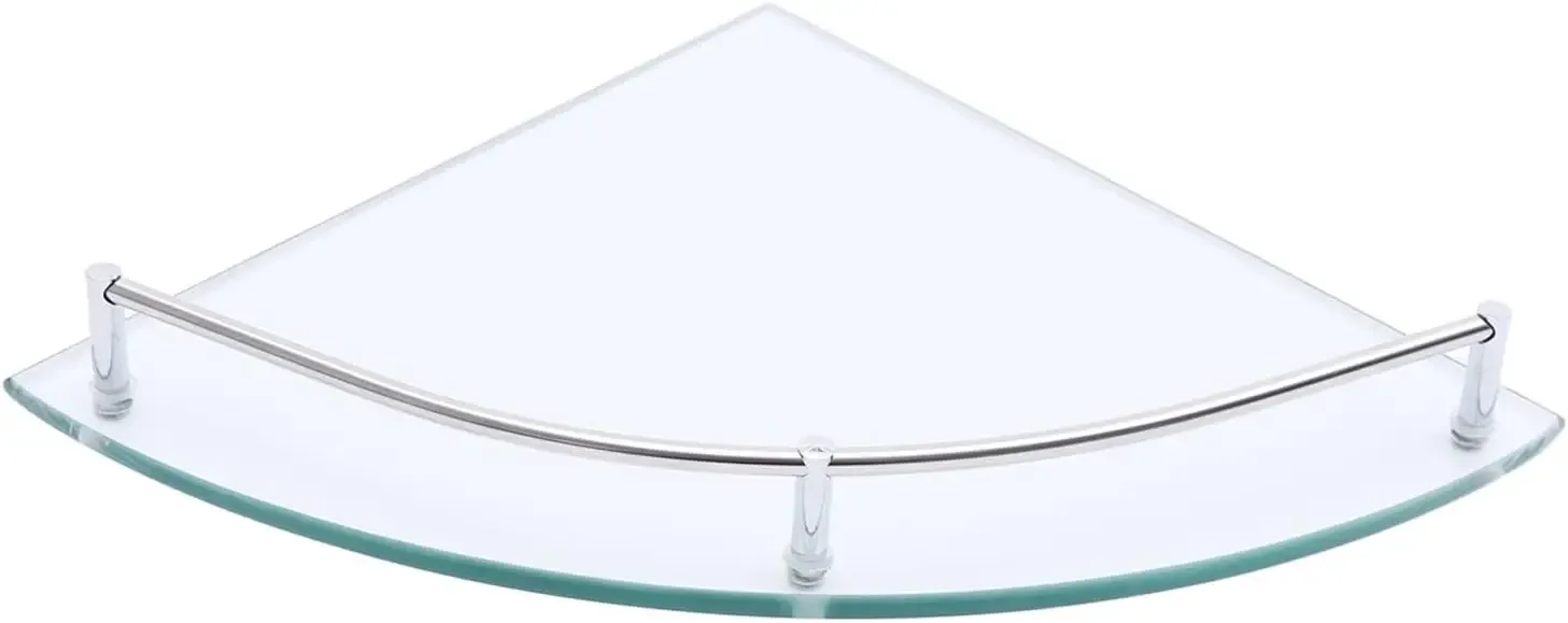 Glass Corner Shelf,23.5 x 23.5 cm,Wall Shelf for Bathroom, Shower Shelf, Bathroom,Glass Bathroom Shelf with 4mm ESG Safety Glass