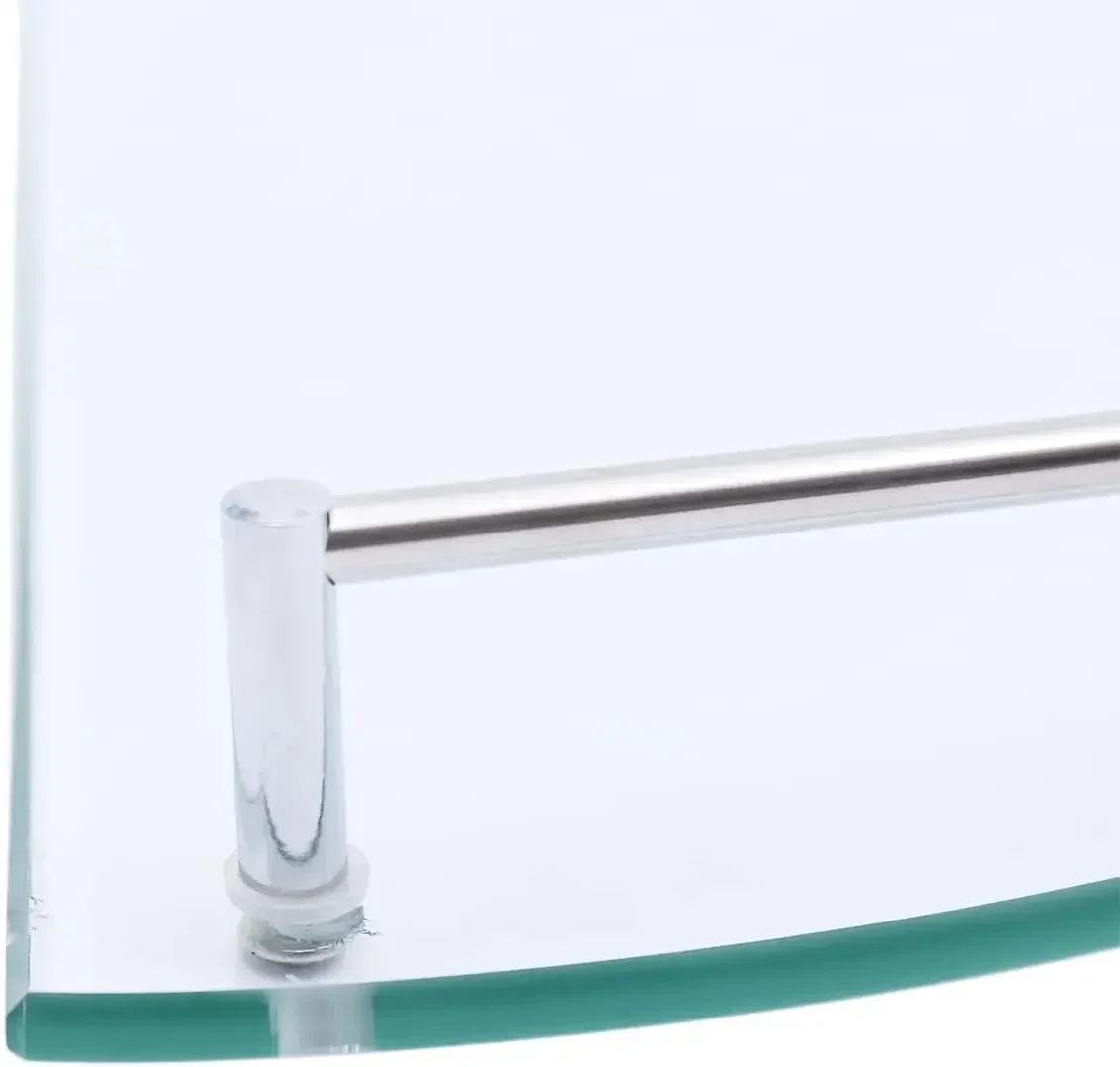 Glass Corner Shelf,23.5 x 23.5 cm,Wall Shelf for Bathroom, Shower Shelf, Bathroom,Glass Bathroom Shelf with 4mm ESG Safety Glass