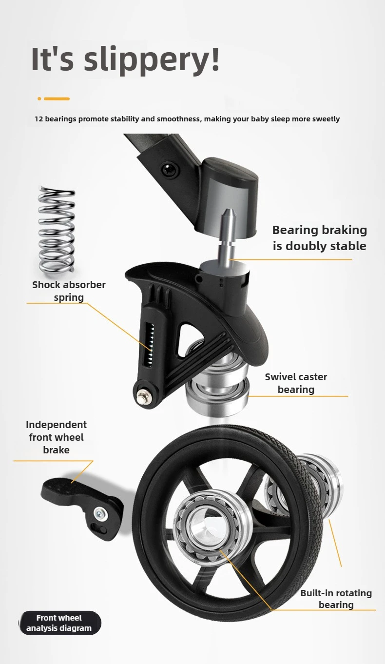 2026 New High-view Baby Stroller, Can Sit or Lie Down, One-button Easy Folding High-view Newborn Baby Umbrella Stroller