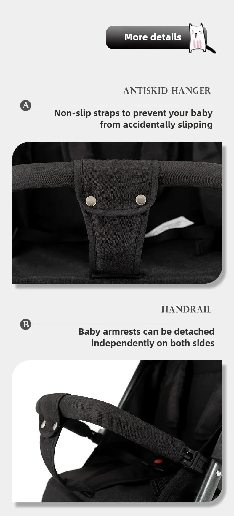 2026 New High-view Baby Stroller, Can Sit or Lie Down, One-button Easy Folding High-view Newborn Baby Umbrella Stroller