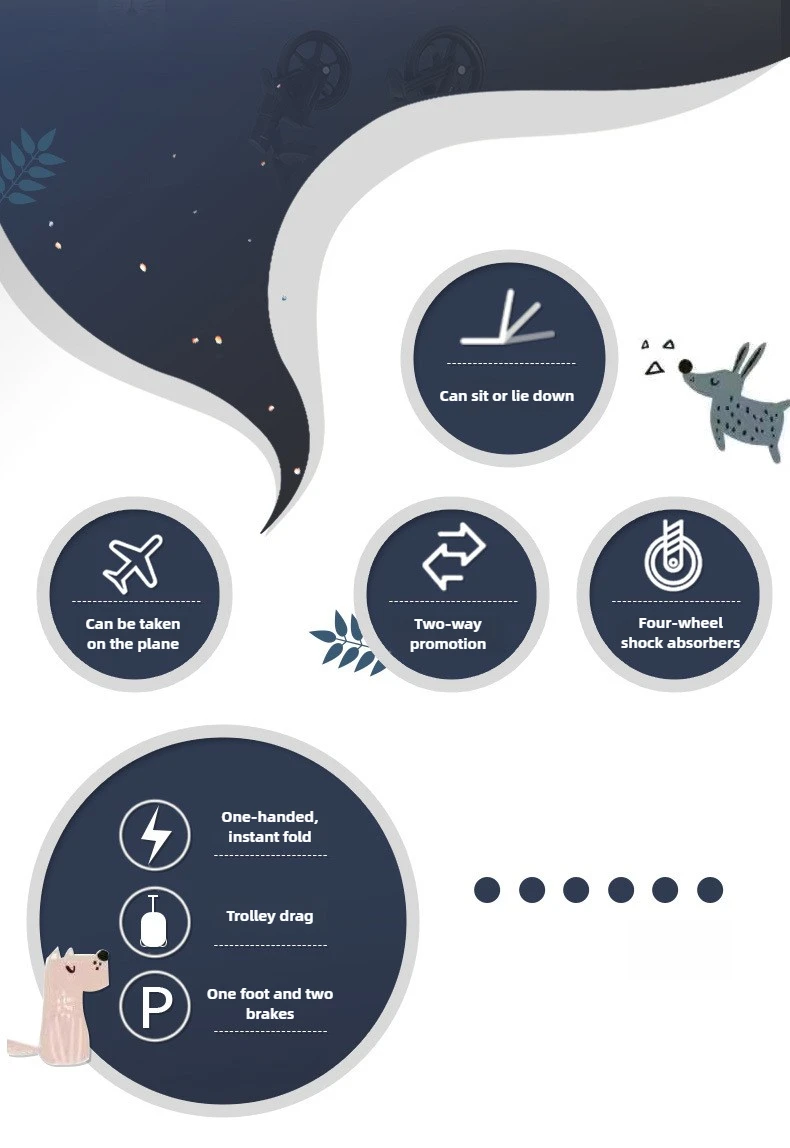 2026 New High-view Baby Stroller, Can Sit or Lie Down, One-button Easy Folding High-view Newborn Baby Umbrella Stroller