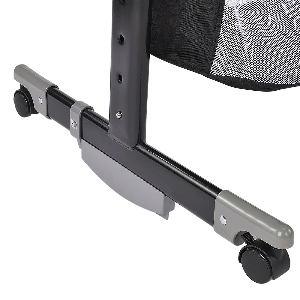 3-in-1 Baby Co-Sleeping Crib with Mattress, Baby Bed, Folding Newborn Crib with Adjustable Height, Incline, Wheels with Brake