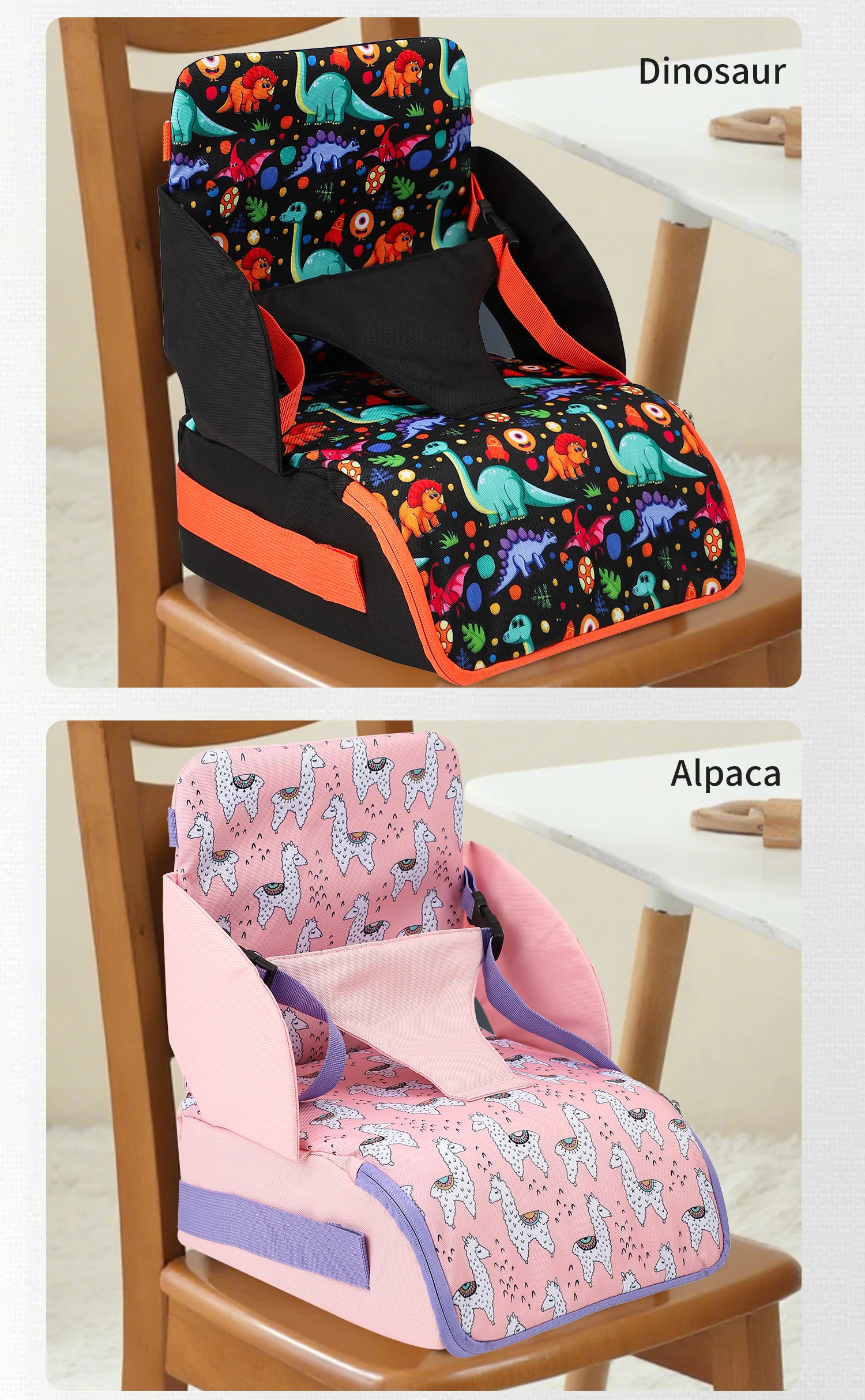 Fashion 2-IN-1 Seat Suit Multi-functional Anti-slip Booster Seat +Diaper Bag Portable Dining Chair Seat Cushion Convenient 1-3Y