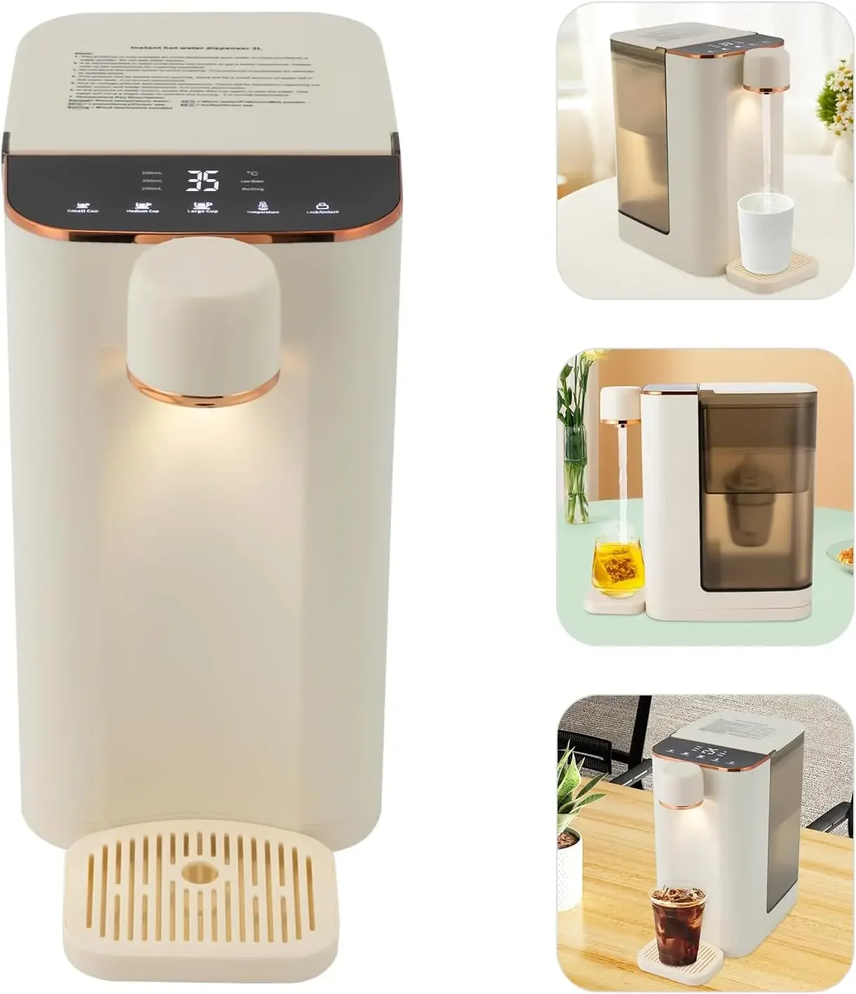 NEWEST 220V2000W Instant Water Dispenser for Household, 3L Capacity, 3S Heating Time, with Quantitative Water Dispenser Function