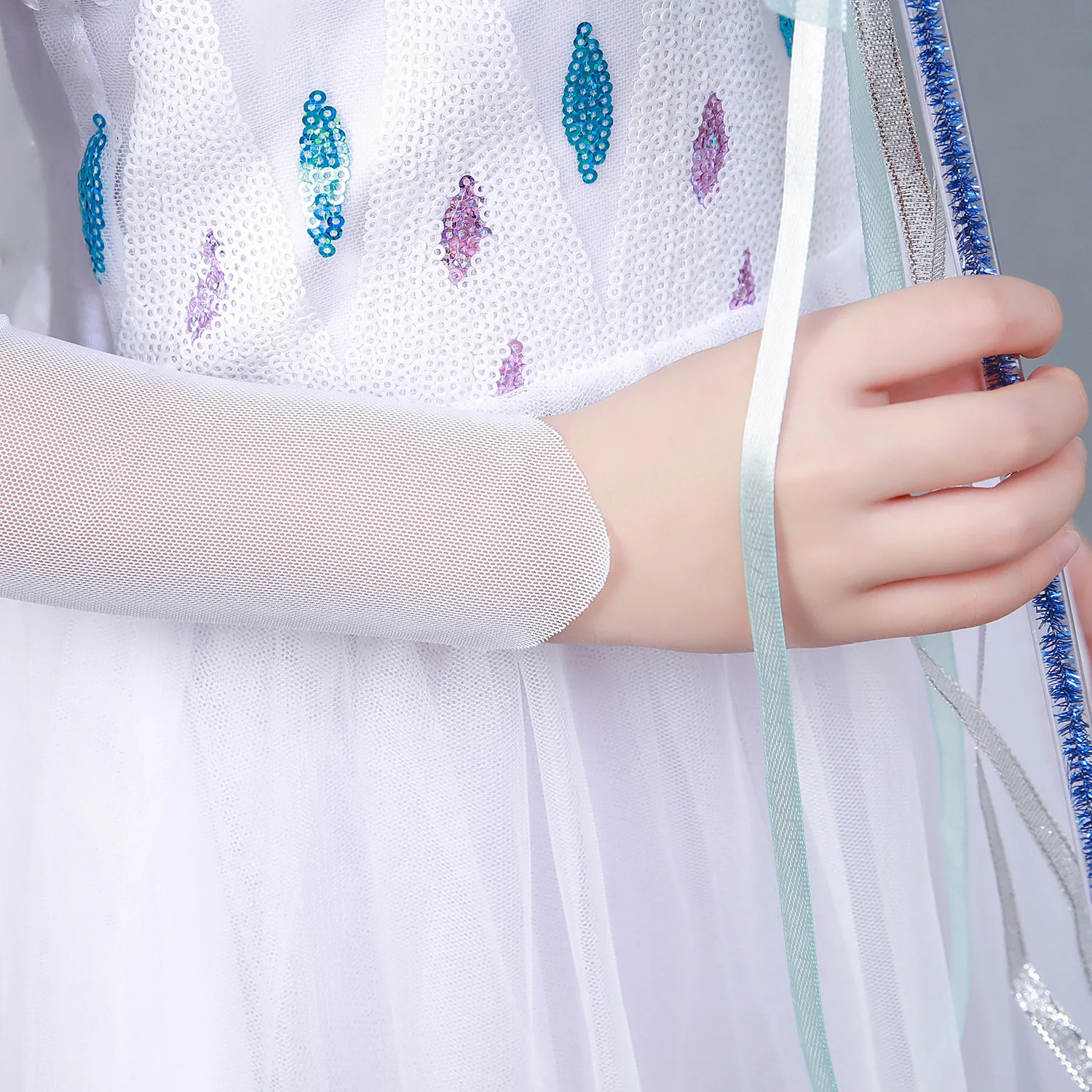 2026 Girls Cospaly Elsa White Elegant Princess Beautiful Dress Birthday Holiday Party Carnival Gift Clothing + Accessories Set