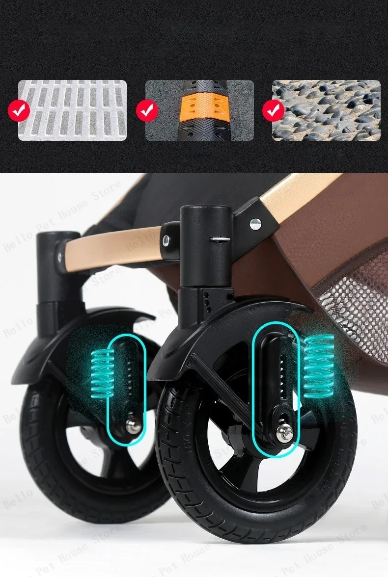 3-in-1 Twin Baby Stroller with Car Seat,portable Foldable Baby Stroller High View Newborn Baby Stroller Can Sit and Lie