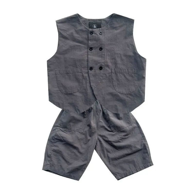 Autumn Fashion Baby Boys Waistcoat Gray Vest+Tshirts+Loose Pants 3pcs Children Set Casual Streetwear Handsome Suit