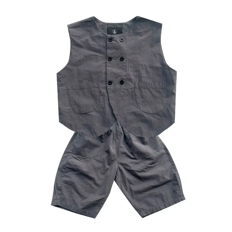 Autumn Fashion Baby Boys Waistcoat Gray Vest+Tshirts+Loose Pants 3pcs Children Set Casual Streetwear Handsome Suit