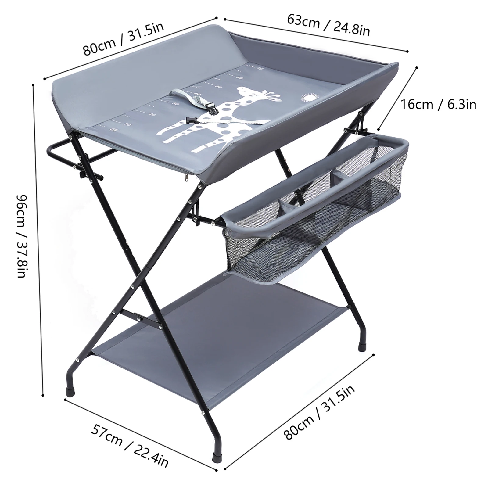 Baby Changing Table,3in1 Changing Mat Nursery Changing Station Foldable Nursery Changing Table Bath Mat w/Unit Storage Bags