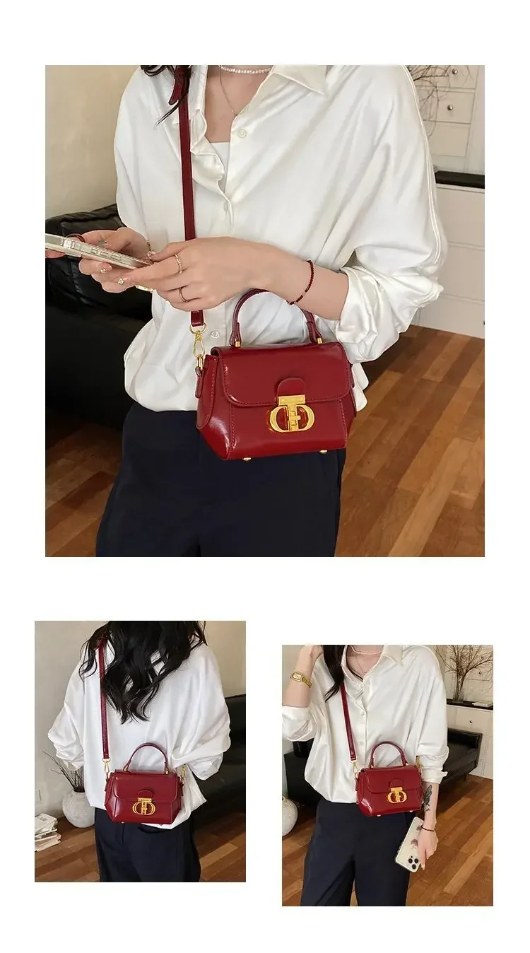 Trendy Design Letter Logo Diaper Bag Luxury Tote Messenger Purse For Women Solid Color Commuter Bag Elegant Leather Classic