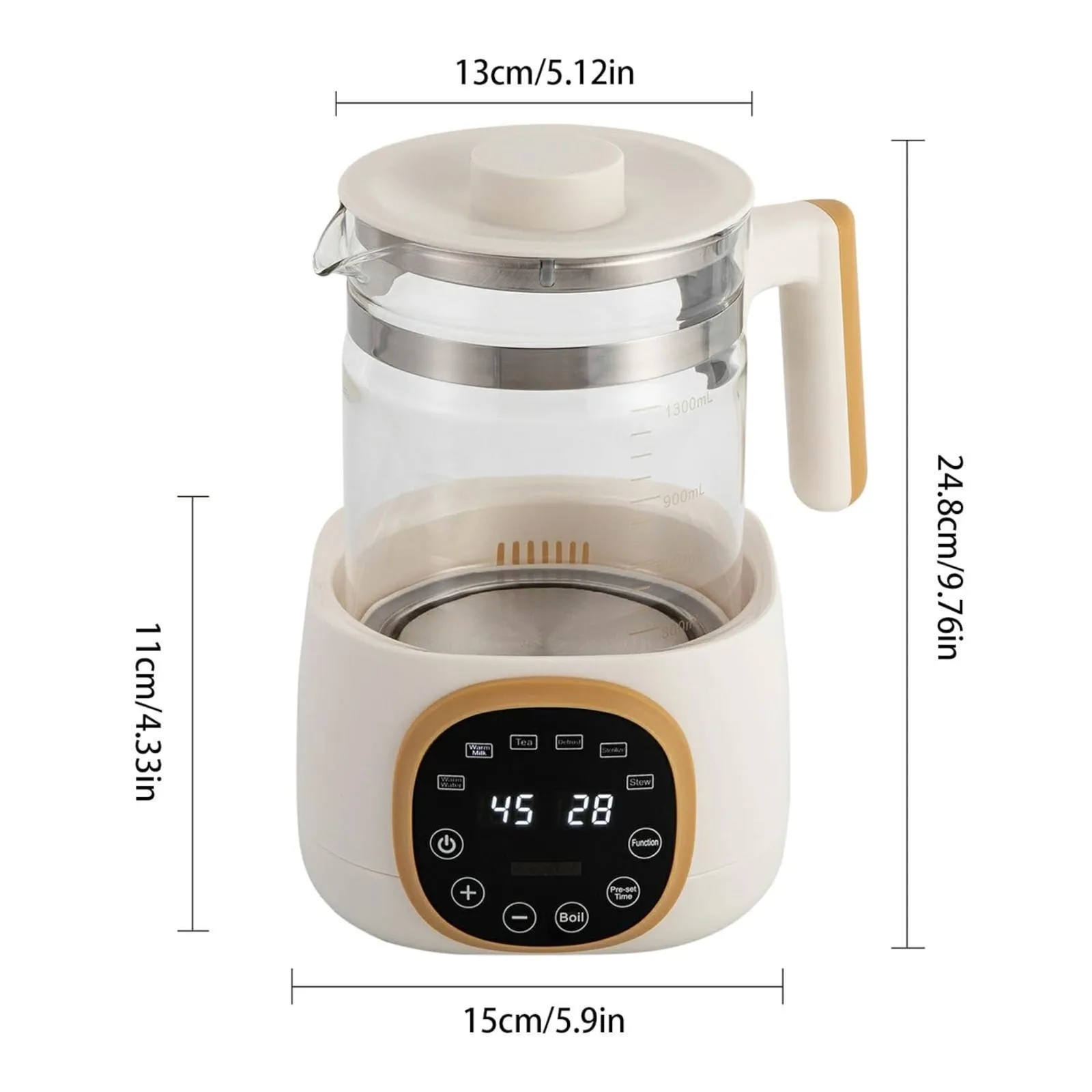 Baby Bottle Warmer with LED Night Light & Temp Control, 220V 600W 72h Thermostatic for Breastmilk Baby Food