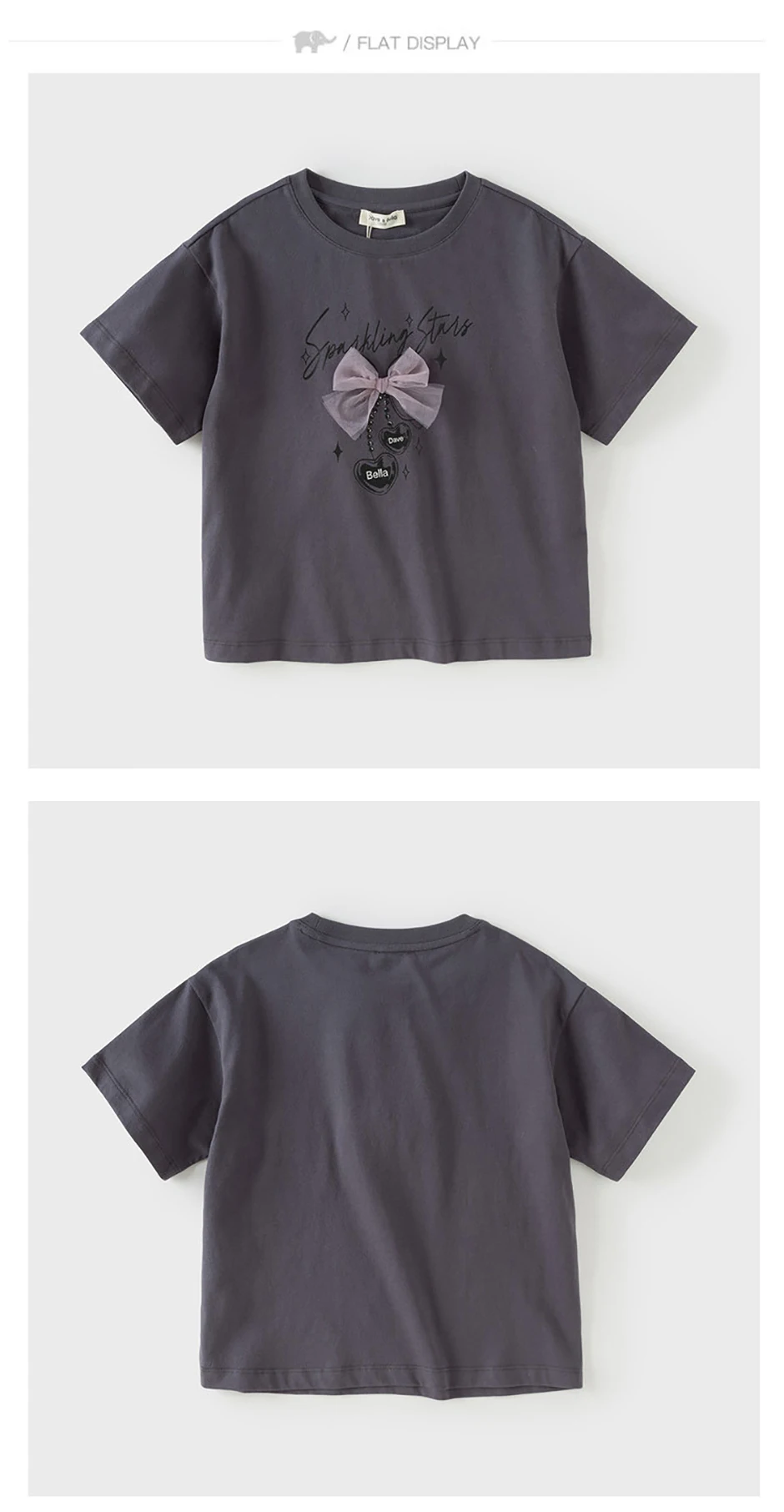 Dave Bella Girl Summer Printed T-shirts Kids Cartoon Tees Children Short Sleeve Cotton Tops Casual Outdoor Clothes DK2261505