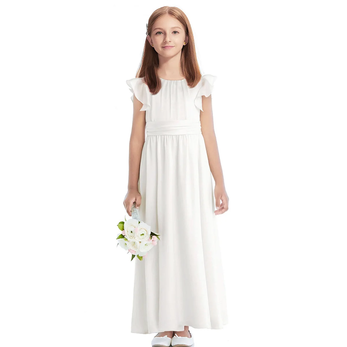 Casual Long Dress for Girls Summer Dress Flower Girl Dresses for Wedding for 4 to 13 Years