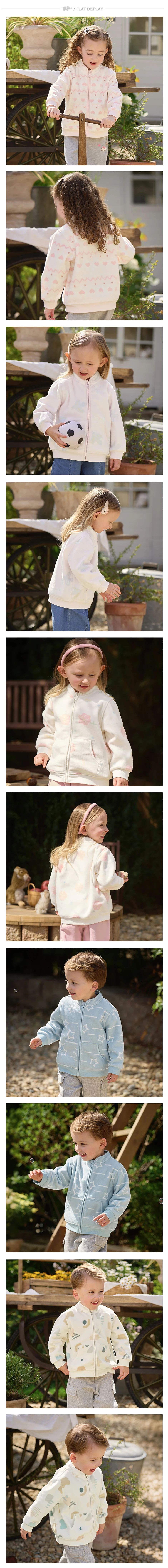 Dave Bella Children Autumn Jacket Girls Polar Fleece Topcoat Boys Long Sleeve Outerwear Kids Clothing Casual Cute Print DB396-JJ