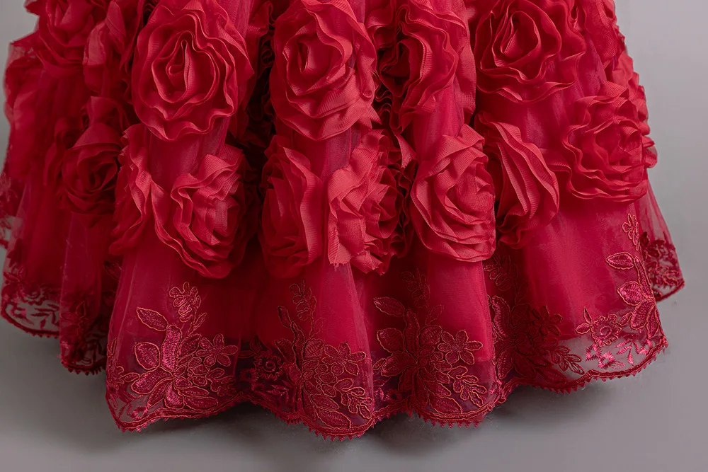 Flower Girl Party Dresses Girls' Long Dress for Wedding Gown 4-12 Years Sequins